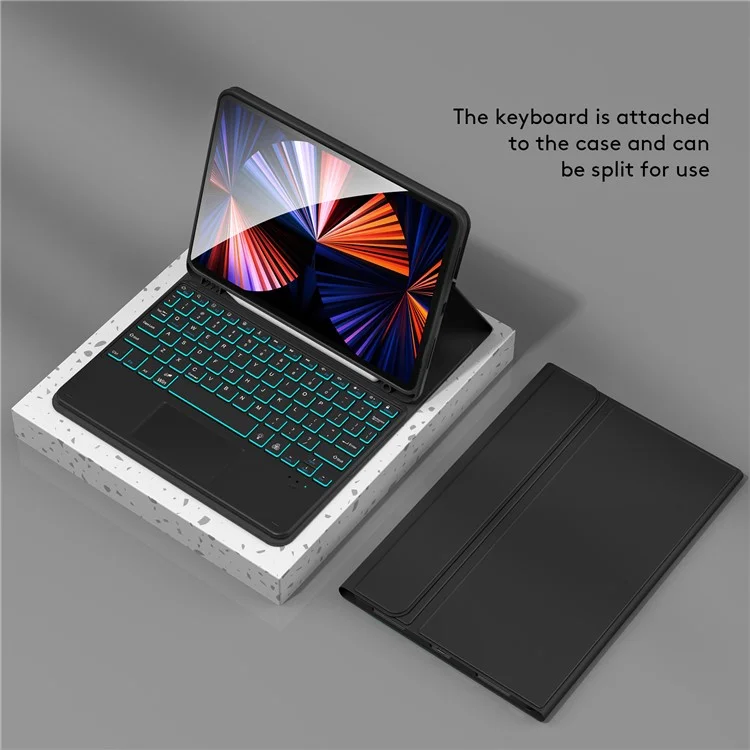 TP-1109 Per iPad Air 11 (2024) / Air (2020) / Air (2022) / Pro 11 (2018) / (2020) / (2021) / (2022) Tastiera retroilluminata Touchpad Bluetooth Custodia per tablet