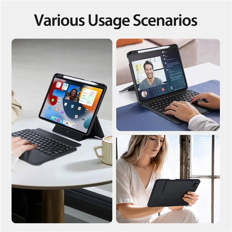 DUX DUCIS for iPad Air 11 (2025) / (2024) / iPad Air (2022) / (2020) / Pro 11 (2022) / (2021) / (2020) / (2018) Bluetooth-compatible Keyboards Tablet Stand Case