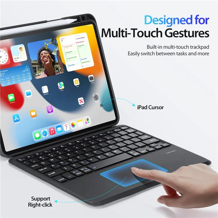 dux ducis для ipad air (2022) / (2020) / pro 11 (2022) / (2021) / (2020) / (2018) bluetooth -клавиатуры folio pablet stand