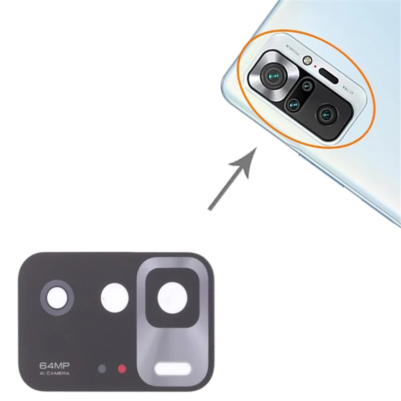 10Pcs For Xiaomi Redmi Note 10 Pro 5G (China) Phone Rear Camera Lens Cover Replacement Part (without Logo)