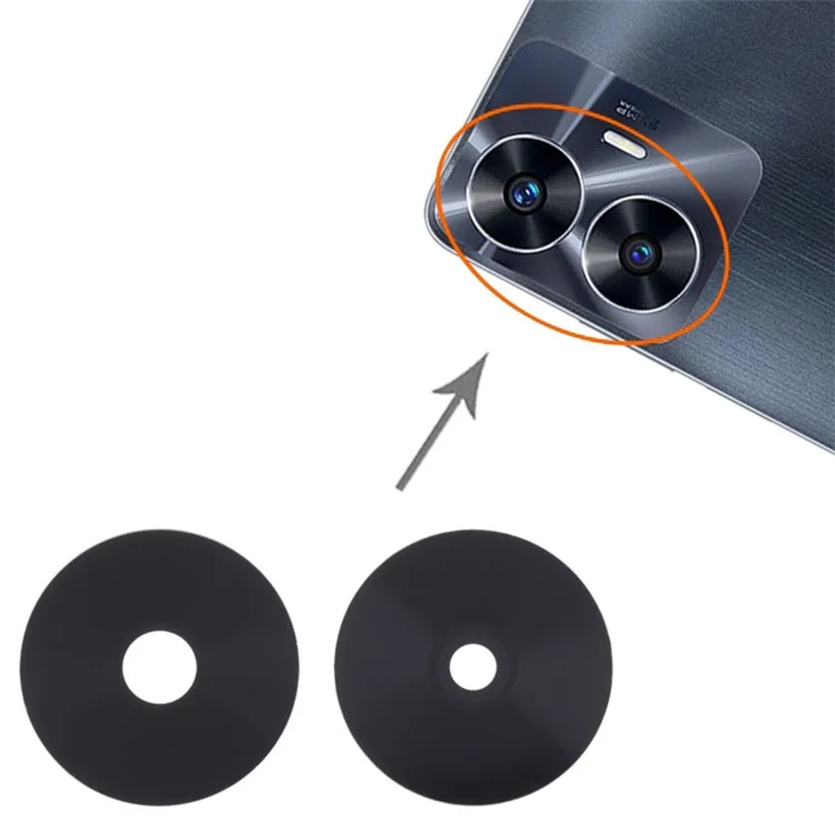 10 pièces pour Realme C55 4G Remplacement de l'objectif de la caméra arrière (sans logo) 