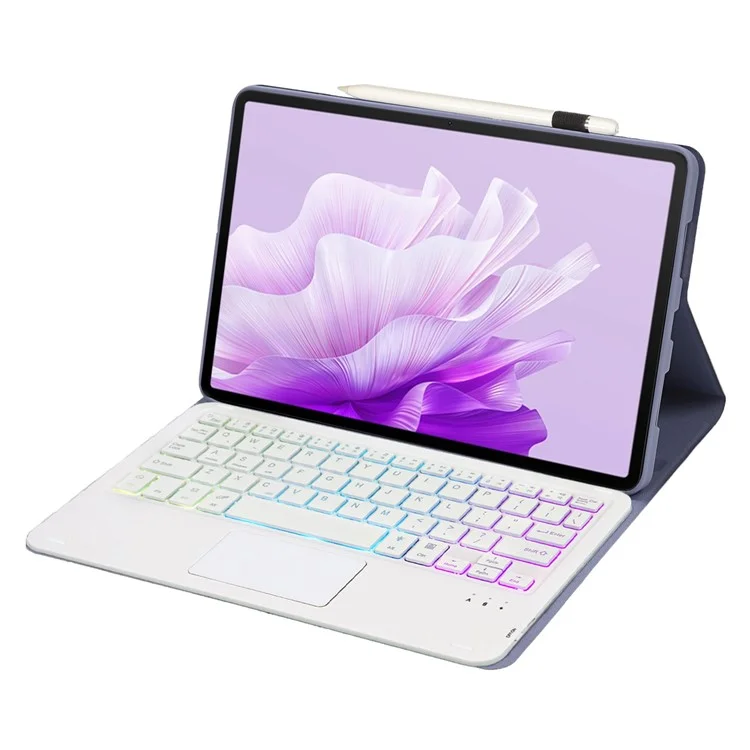 AH14-AS For Huawei MatePad Air 11.5 inch (2023) Detachable Bluetooth-compatible Keyboard Case with Touchpad 3 Colors Backlight - Purple