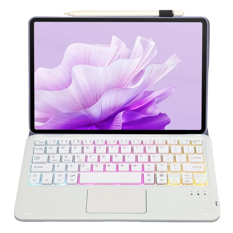 AH14-AS For Huawei MatePad Air 11.5 inch (2023) Detachable Bluetooth-compatible Keyboard Case with Touchpad 3 Colors Backlight - Purple