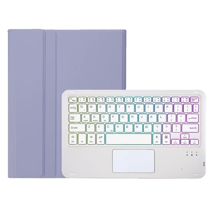 AH14-AS For Huawei MatePad Air 11.5 inch (2023) Detachable Bluetooth-compatible Keyboard Case with Touchpad 3 Colors Backlight - Purple
