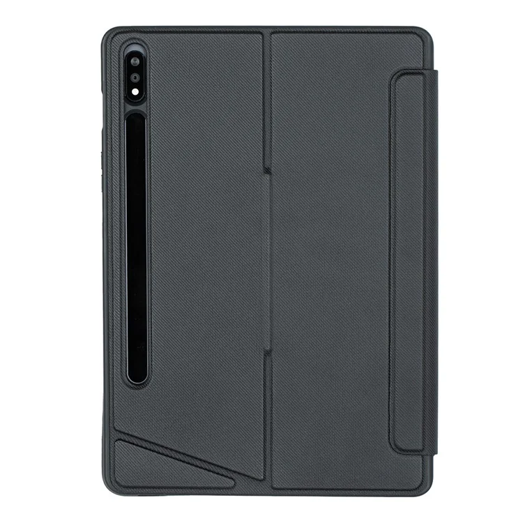 T870B-AS for Samsung Galaxy Tab S7 T870 T875  /  S8 X700 X706 2 in 1 Bluetooth-compatible Keyboard Tablet Stand Case with Pen Slot  /  Touchpad  /  Backlight