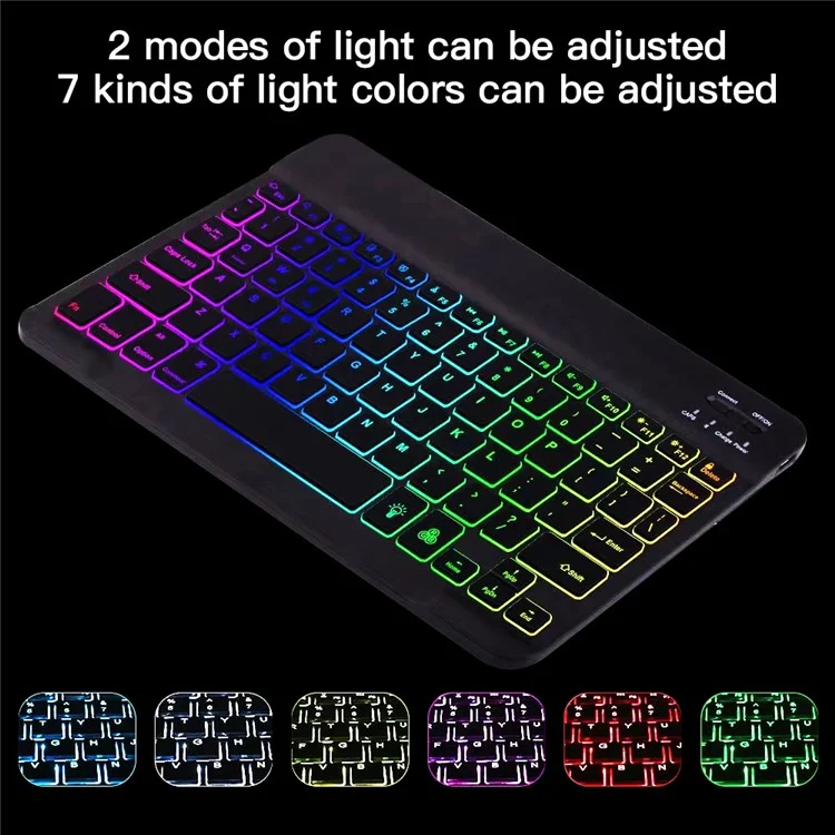 Detachable Bluetooth-compatible Keyboard For Lenovo Tab P11 Plus TB-J616F / TB-J607L Smart Tablet Case Stand with Backlight - Pink