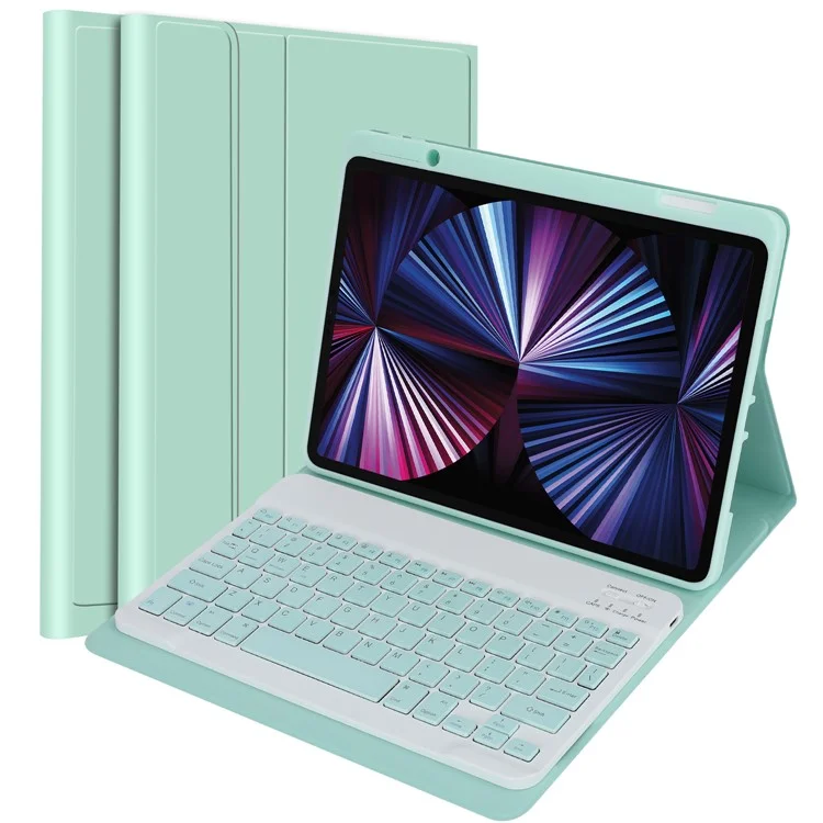 SK-3016 Per iPad Pro 11 (2020) / (2021) / (2022) / (2018) / Air 11 (2024) / Air (2020) / Air (2022) Bluetooth Tastiera Custodia Tablet - Verde