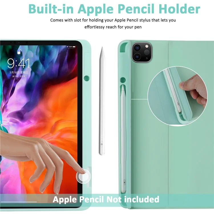 SK-3016 Per iPad Pro 11 (2020) / (2021) / (2022) / (2018) / Air 11 (2024) / Air (2020) / Air (2022) Bluetooth Tastiera Custodia Tablet - Verde