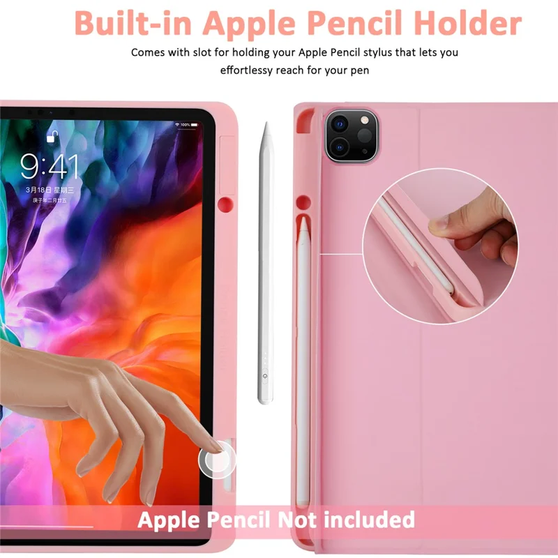 SK-3016 For iPad Air 11 (2025) / (2024) / Pro 11 (2020) / (2021) / (2022) / (2018)// Air (2020) (2022) Bluetooth-Compatible Keyboard Case - Pink