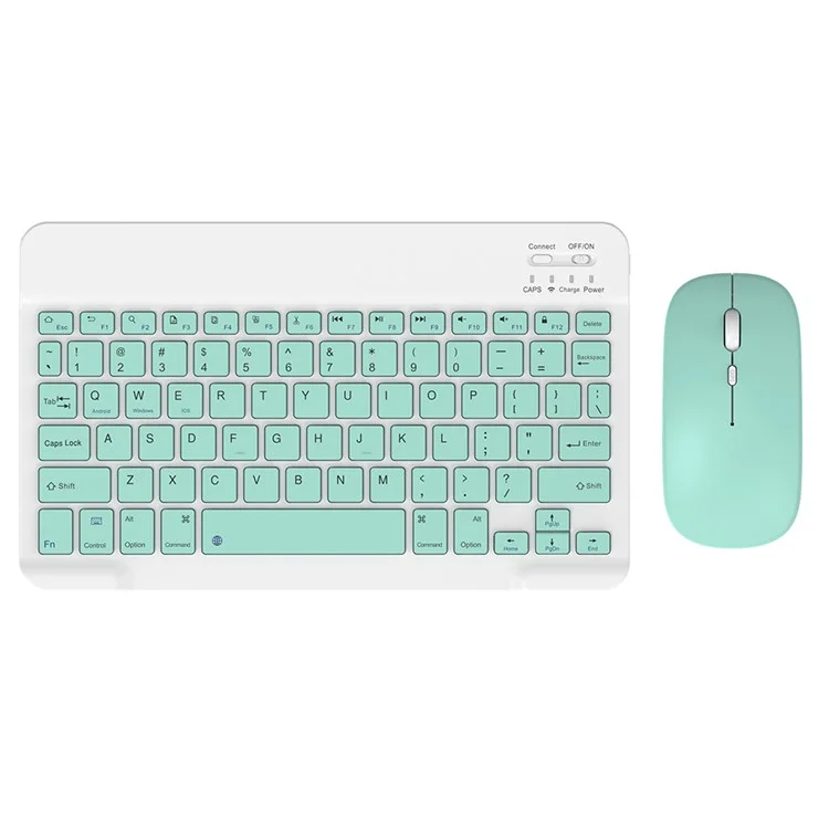 030 Wireless Keyboard and Mouse Combo 10-inch Rechargeable Mouse Keyboard Set for Mac / iOS / Windows / Android - Green