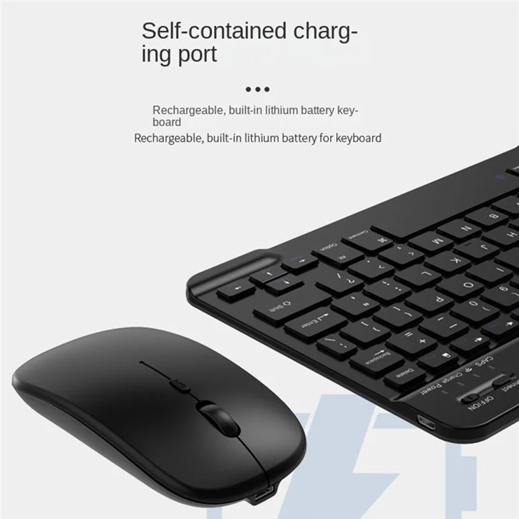 030 Wireless Keyboard and Mouse Combo 10-inch Rechargeable Mouse Keyboard Set for Mac / iOS / Windows / Android - Green