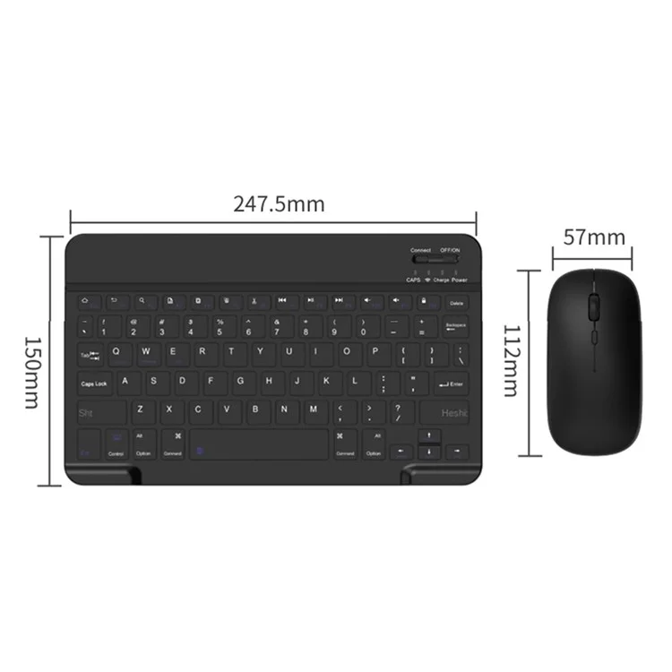 030 Wireless Keyboard and Mouse Combo 10-inch Rechargeable Mouse Keyboard Set for Mac / iOS / Windows / Android - White