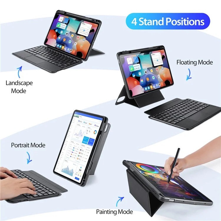 DUX DUCIS Per Xiaomi Pad 5 / Pad 5 Pro 3 in 1 Tastiera Bluetooth Rimovibile Magnetica Custodia in Pelle PU per Tablet