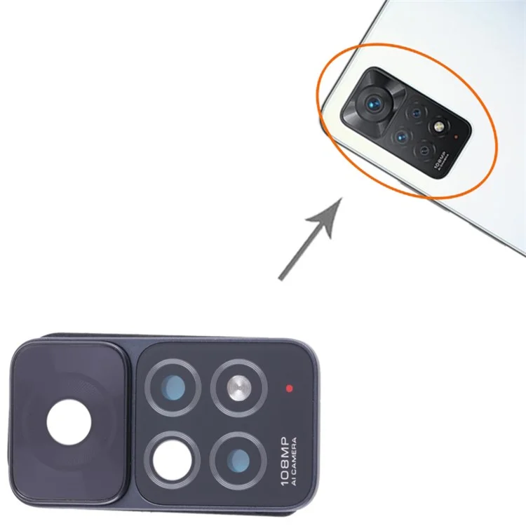 For Xiaomi Redmi Note 11 Pro 4G (MediaTek) Back Camera Lens Holder Cover with Glass Replacement Part (without Logo)