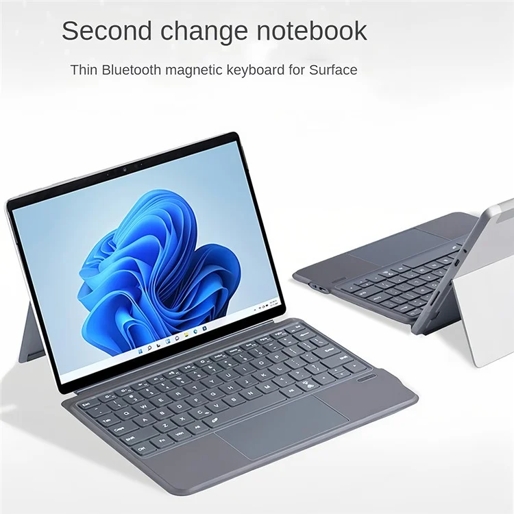 FT-2087A Slim Wireless Keyboard for Microsoft Surface Go / Go 3 / Go 2 10.5 inch Touchpad Bluetooth-compatible Keyboard without Backlit