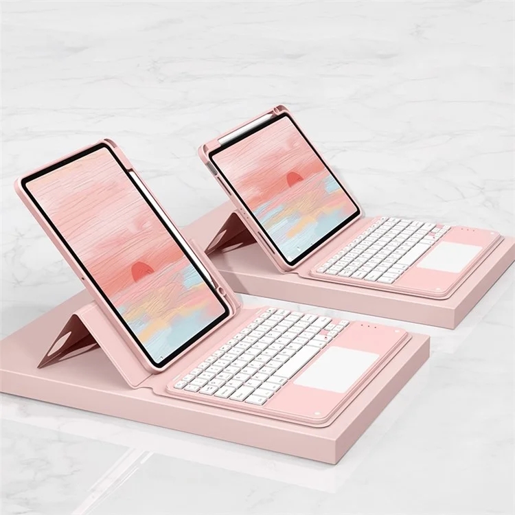 Tastiera touch FT-5011 per iPad Air 11 (2024) / Air (2022) / (2020) / iPad Pro 11 (2022) / (2021) / (2020) / (2018) Custodia in pelle - Rosa