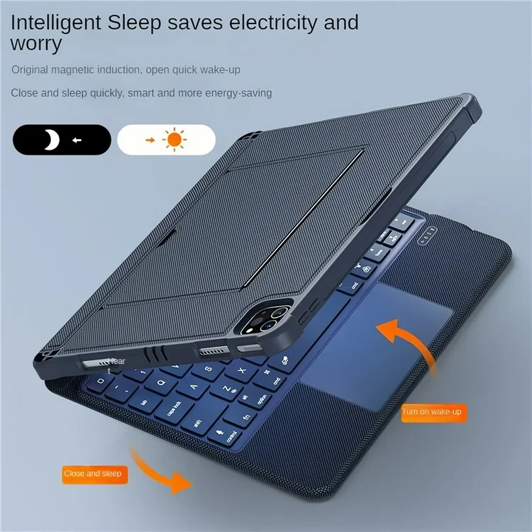 T5507D For iPad Air 11 (2025) / (2024) / Air (2020) (2022) / Pro 11 (2020) / (2021) / (2022) / (2018) Bluetooth-Compatible Keyboard Tablet Case
