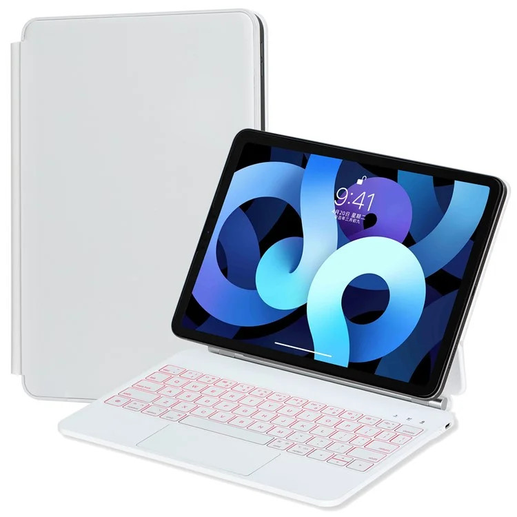 P109 Per iPad Air 11 (2024) / Air (2020) / (2022) / Pro 11 (2020) / (2021) / (2022) / (2018) Custodia con tastiera Bluetooth - Bianco
