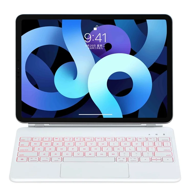 P109 Per iPad Air 11 (2024) / Air (2020) / (2022) / Pro 11 (2020) / (2021) / (2022) / (2018) Custodia con tastiera Bluetooth - Bianco