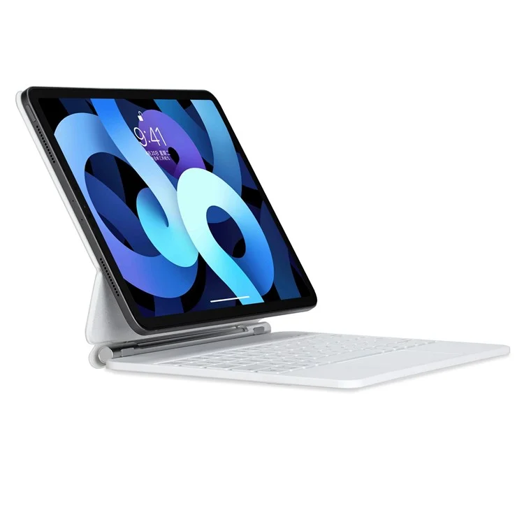 P109 Per iPad Air 11 (2024) / Air (2020) / (2022) / Pro 11 (2020) / (2021) / (2022) / (2018) Custodia con tastiera Bluetooth - Bianco