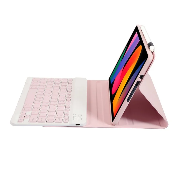 Funda de Cuero A0N9 para Tablet Xiaomi Redmi Pad SE con Teclado Bluetooth - Rosa