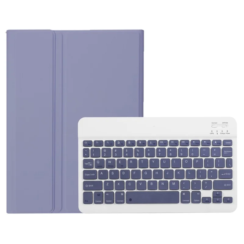A0N9 For Xiaomi Redmi Pad SE Leather Tablet Case with Bluetooth-compatible Keyboard - Purple