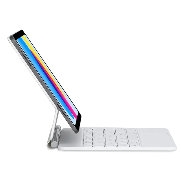 P10 For iPad (2025) / 10.9 (2022) Touchpad Wireless Bluetooth-Compatible Keyboard Support Stand Case - White