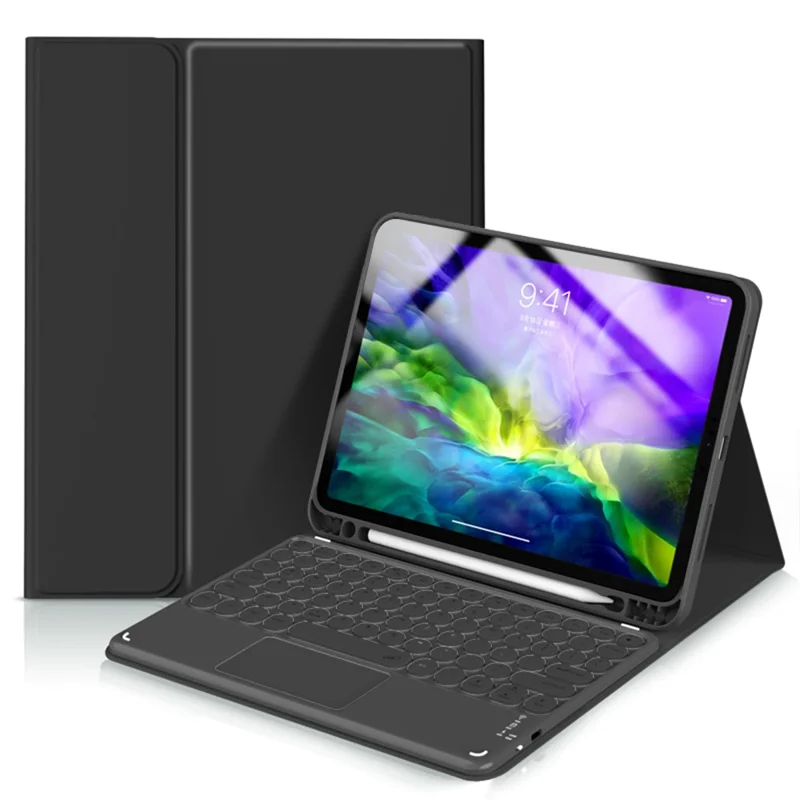 TP-1029 For iPad 10.2 (2021) / (2019) / (2020) / Pro 10.5-inch (2017) / Air 10.5 inch (2019) Bluetooth-compatible Keyboard with Tablet Case - Black