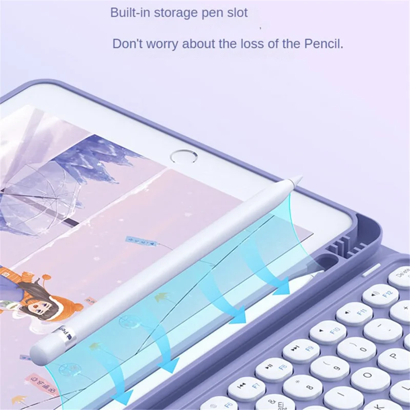 TP-1029 For iPad 10.2 (2021) / (2019) / (2020) / Pro 10.5-inch (2017) / Air 10.5 inch (2019) Bluetooth-compatible Keyboard with Tablet Case - Black