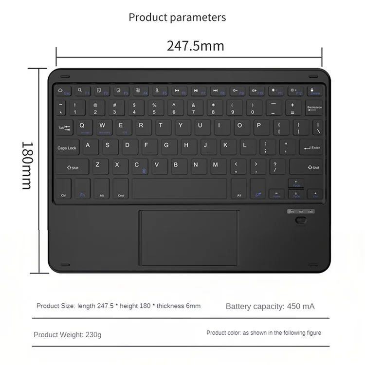 172 Wireless Keyboard with Touchpad Portable Bluetooth-compatible Keyboard for iOS / Mac Android Windows - Pink