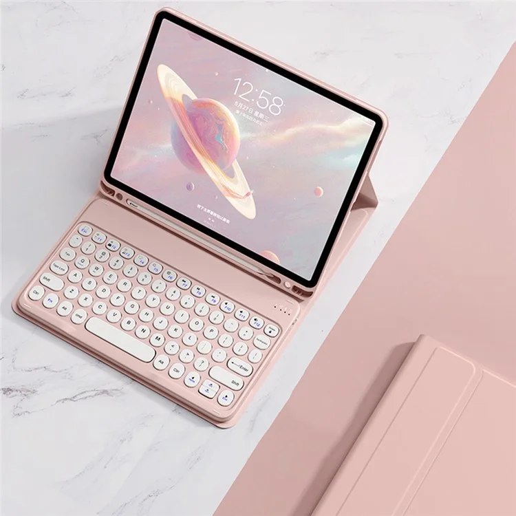 SK-1109 For iPad Air 11 (2025) / (2024) / Pro 11 (2020) / (2021) / (2022) / Air (2020) (2022) Bluetooth-Compatible Keyboard Cover - Pink