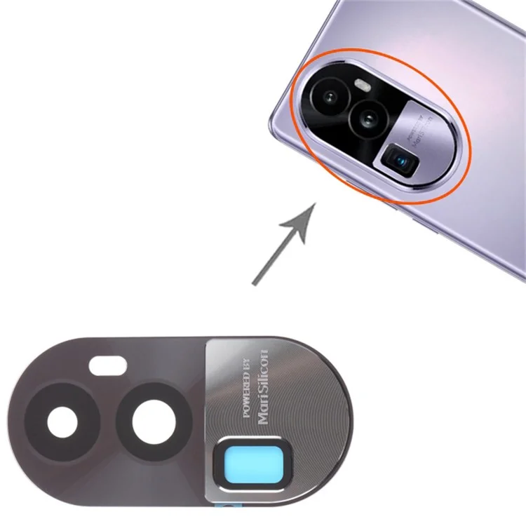 Pour Oppo Reno10 Pro+ 5G OEM Rear Back Camera Lens Cover Replacement Part (sans logo) - Noir
