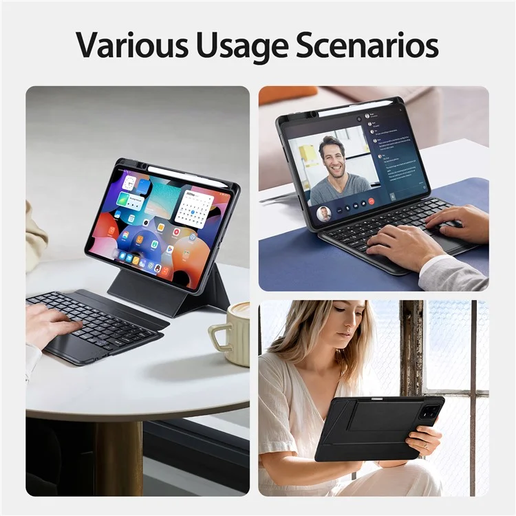 DUX DUCIS Para Xiaomi Pad 6 / 6 Pro Funda de teclado Bluetooth Cubierta magnética desmontable de piel sintética para tableta