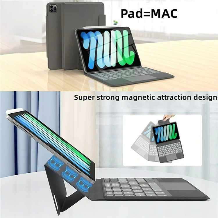 Sk-3125 / 6 per iPad Air 11 (2024) / Air (2020) / Air (2022) / Pro 11 (2022)(2021)(2020) Custodia in pelle per tablet con tastiera Bluetooth