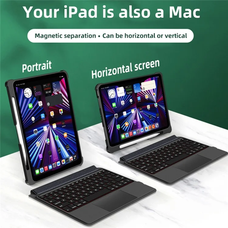 T5209D For iPad Pro 12.9-inch (2018) / (2020) / (2021) / (2022) Backlit Bluetooth-compatible Keyboard with PU Leather Tablet Case