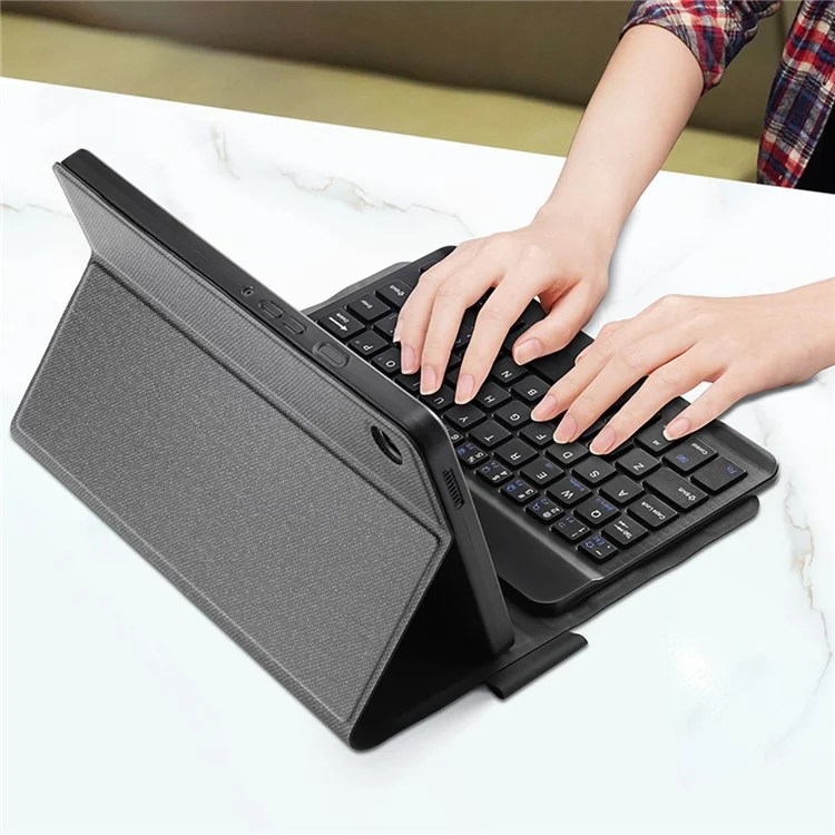 Dux Ducis Para Samsung Galaxy Tab A9 Bluetooth Keyboard Con Estuche de Tableta de Cuero PU