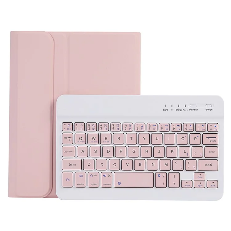 A221B für Samsung Galaxy Tab A9 X110 X115 Schutzlederetui + Bluetooth-Tastatur mit Stiftschlitz - Pink