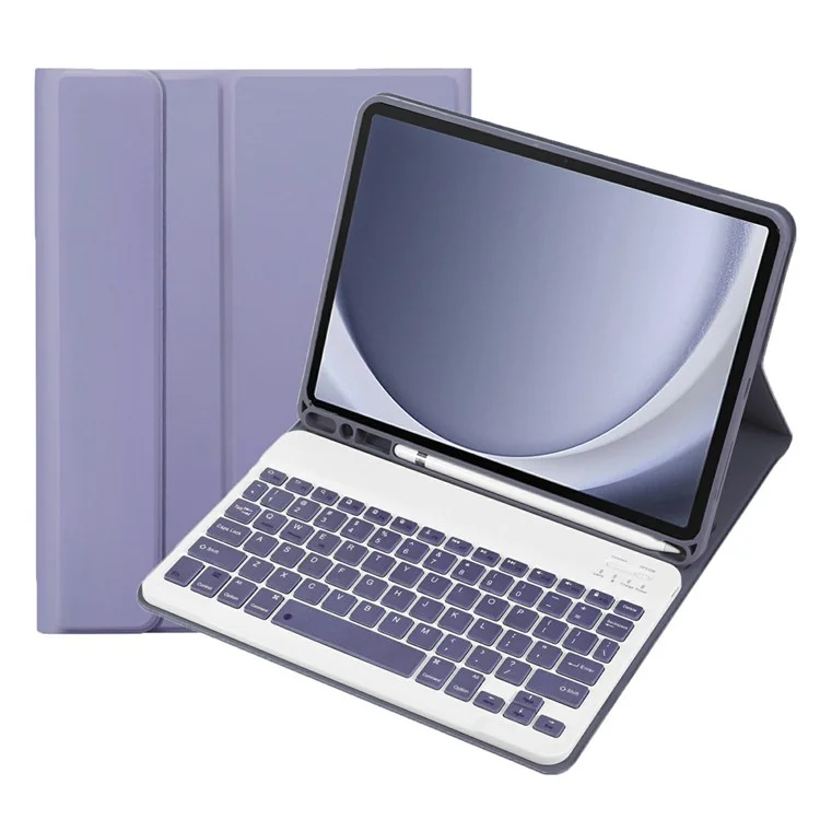 A09B für Samsung Galaxy Tab A9+ X210 X215 X216 Stand Cover + Bluetooth-Tastatur mit Stifthalter - Lila