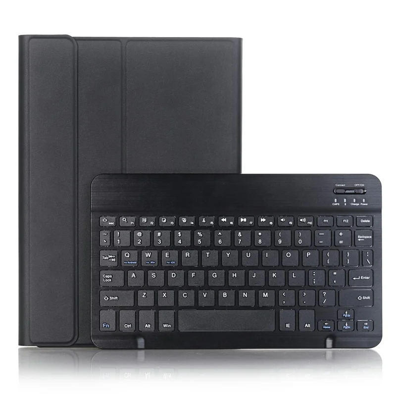 A09B For Samsung Galaxy Tab A9+ X210 X215 X216 Stand Cover + Bluetooth-compatible Keyboard with Pencil Holder - Black