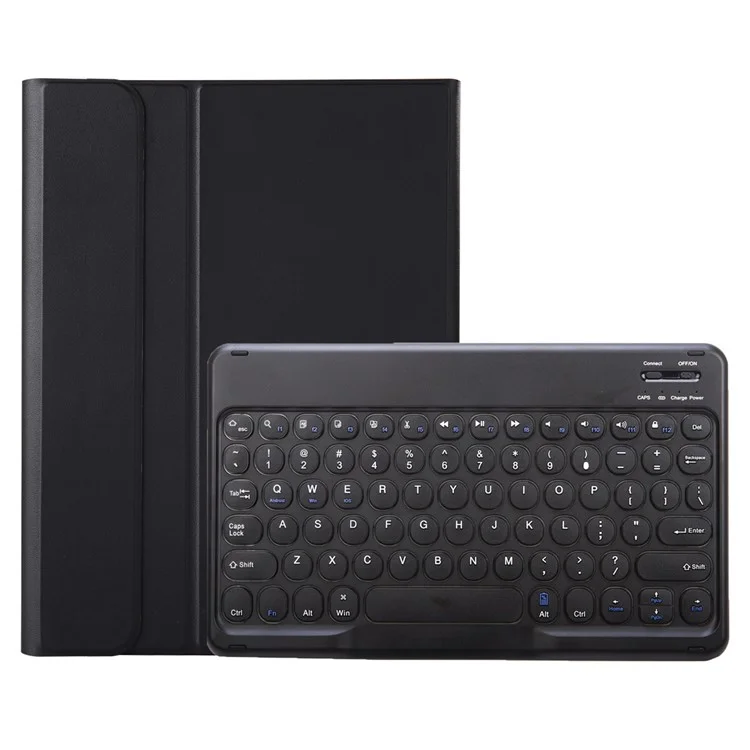 Y09B Para Samsung Galaxy Tab A9+ X210 X215 X216 Stand Leather Cover + Round Cap Bluetooth Keyboard Pen Slot - Preto