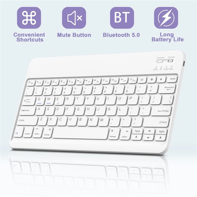 SK-T810 For Samsung Galaxy Tab S9+ SM-X810 / X816B / X818U Leather Case with Wireless Bluetooth-compatible Keyboard - Purple