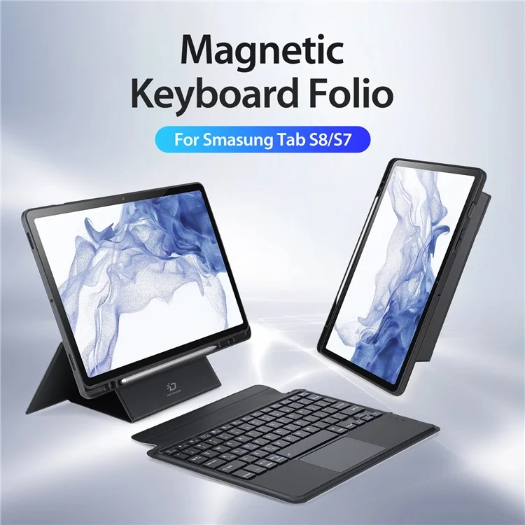 DUX DUCIS For Samsung Galaxy Tab S8 / Tab S7 PU Leather Case with Magnetic Detachable Bluetooth-compatible Keyboard