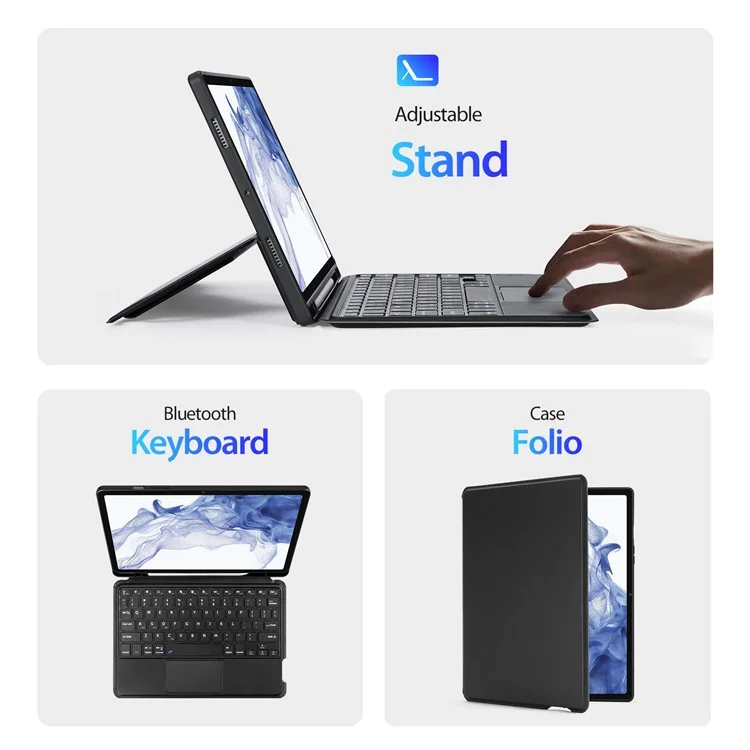 DUX DUCIS For Samsung Galaxy Tab S8 / Tab S7 PU Leather Case with Magnetic Detachable Bluetooth-compatible Keyboard