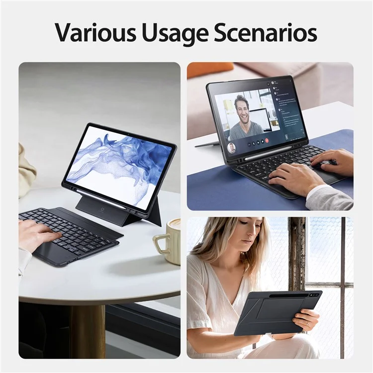 DUX DUCIS For Samsung Galaxy Tab S8 / Tab S7 PU Leather Case with Magnetic Detachable Bluetooth-compatible Keyboard