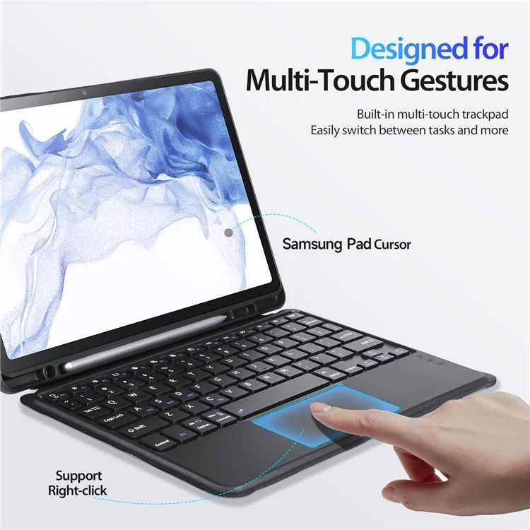 DUX DUCIS For Samsung Galaxy Tab S8 / Tab S7 PU Leather Case with Magnetic Detachable Bluetooth-compatible Keyboard
