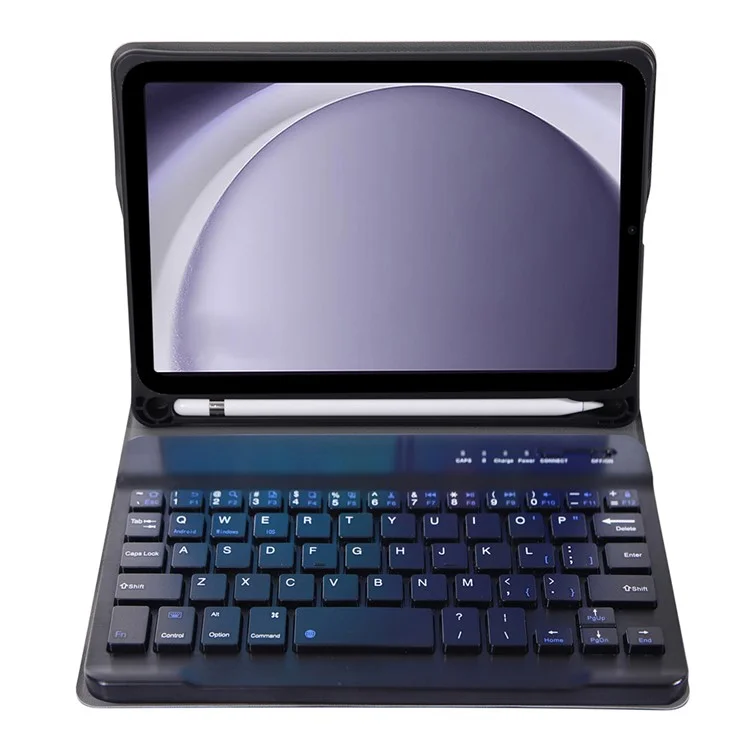 SK-X115 Für Samsung Galaxy Tab A9 SM-X110 / X115 Bluetooth-Tastatur, stoßfeste Hülle, Leder-Klapptablett-Abdeckung - Schwarz