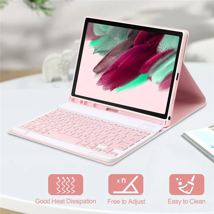 SK-X115 Für Samsung Galaxy Tab A9 SM-X110 / X115 Bluetooth-Tastatur, stoßfeste Hülle, Leder-Klapptablett-Abdeckung - Schwarz