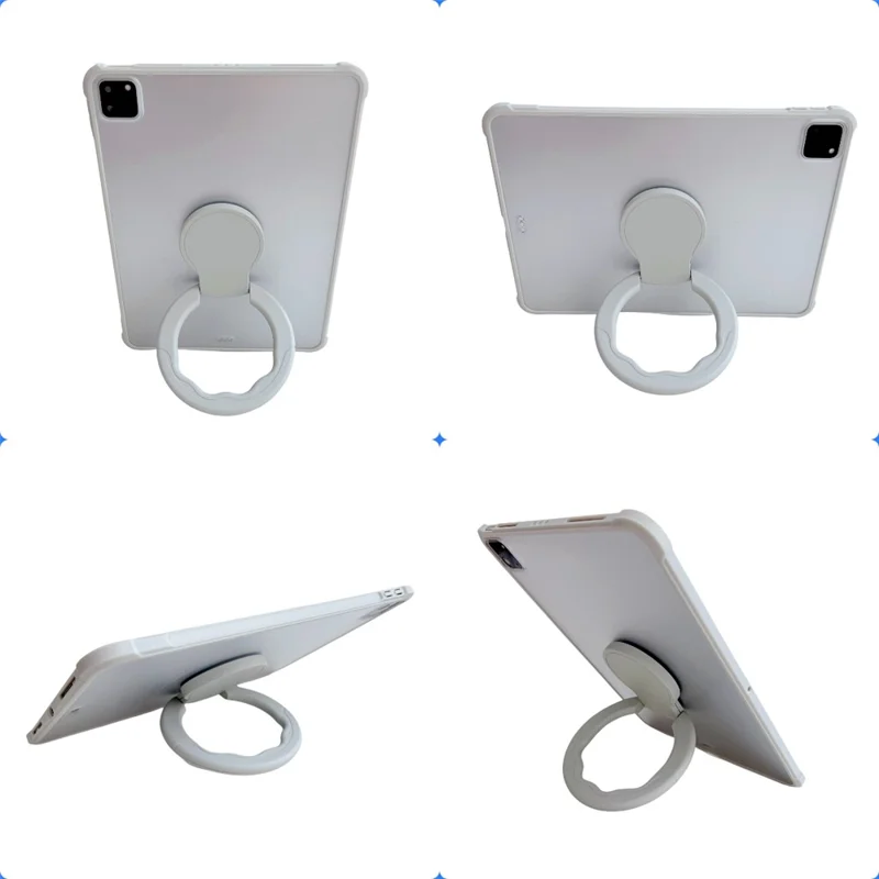 A11 For iPad Pro 11-inch (2018) / (2020) / (2021) / (2022) Bluetooth-compatible Keyboard Set with Mouse, Rotating Kickstand Tablet Case - Pink