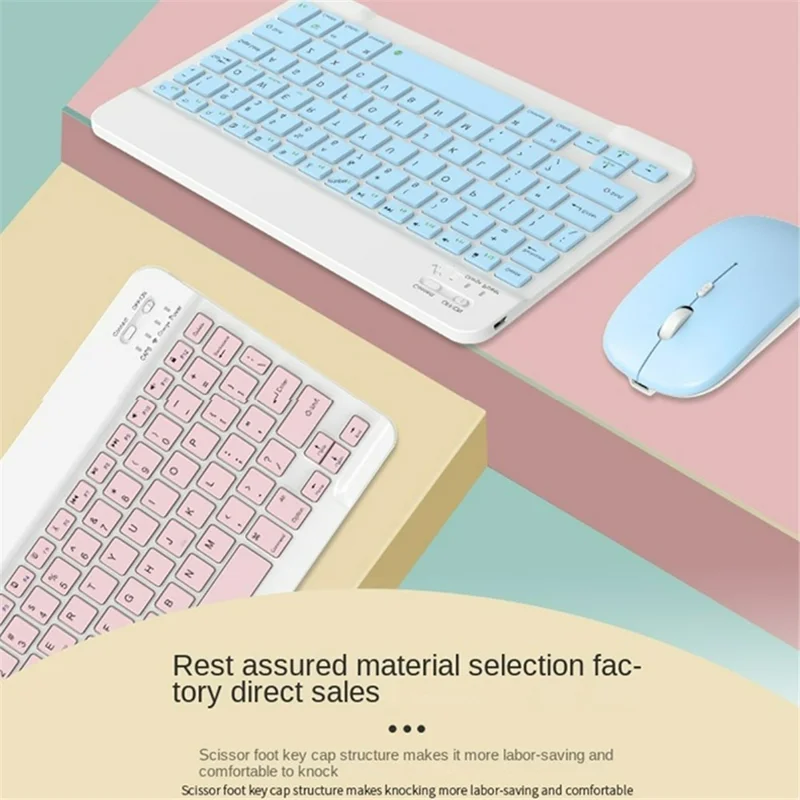 A11 For iPad Pro 11-inch (2018) / (2020) / (2021) / (2022) Kickstand Tablet Case Set with Bluetooth-compatible Keyboard, Mouse - Sky Blue