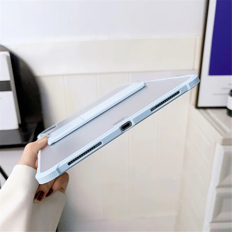 A11 For iPad Pro 11-inch (2018) / (2020) / (2021) / (2022) Kickstand Tablet Case Set with Bluetooth-compatible Keyboard, Mouse - Sky Blue